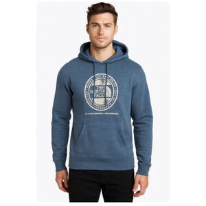 The North Face Hoodie Sweatshirt Blue Gray Never Stop Exploring Mens Size L